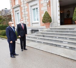 Recepción del presidente de la República Islámica de Mauritania, Mohamed Ould Cheikh El Ghazouani, a su llegada al Palacio de La Zarzuela