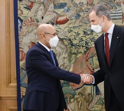 Saludo de Don Felipe y el presidente de la República Islámica de Mauritania