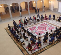 Vista general de la audiencia de Su Majestad el Rey con las promociones del Cuerpo de Ingenieros Industriales del Estado de 2019 y 2020