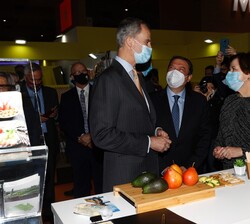 Don Felipe a su paso por el pabellón de Australia