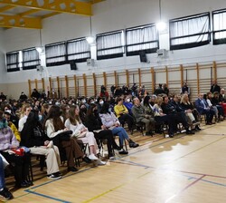Vista general del gimnasio durante la presentación de conclusiones de la jornada a cargo de la directora general del INCIBE