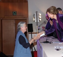 Su Majestad la Reina Doña Sofía durante el acto de entrega de los Premios Europeos de Patrimonio "Premios Europa Nostra" y de los "Prem