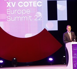 Don Felipe durante su intervención en el Encuentro Cotec Europa 2022