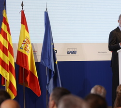 Su Majestad el Rey durante su intervención en la XXXVII reunión anual del Cercle d’Economia 