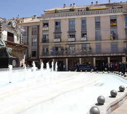 Su Majestad el Rey a su llegada a la Plaza Mayor de Ciudad Real