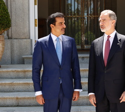 Su Majestad el Rey recibe Su Alteza el Jeque Tamim bin Hamad Al thani, Emir del Estado de Catar