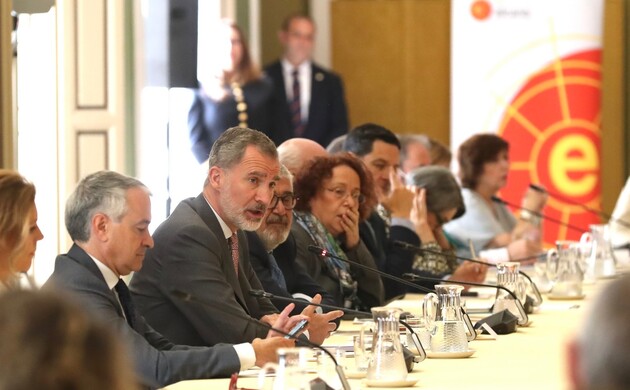 Don Felipe durante su intervención en la reunión del Consejo Científico del Real Instituto Elcano de Estudios Internacionales y Estratégicos