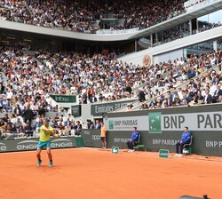 Don Felipe durante el partido que enfrenta a Rafael Nadal y Casper Ruud
