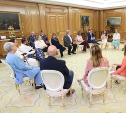 Doña Letizia durante el encuentro que mantuvo con la junta directiva de la Alianza Iberoamericana de Enfermedades Raras o poco frecuentes