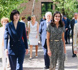 La Reina a su llegada a la Residencia de Estudiantes