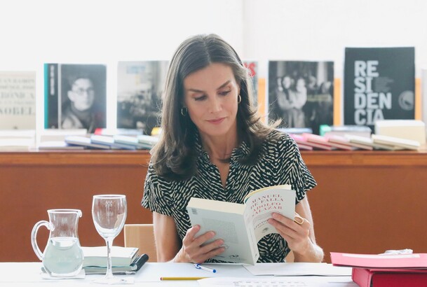 Doña Letizia momentos antes del comienzo de la reunión