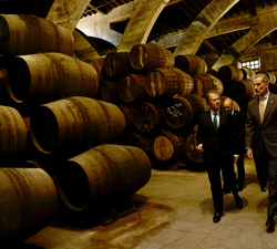 Su Majestad el Rey recorre la bodega