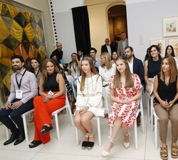 Sesión de trabajo, sobre los nuevos programas de la Fundación Princesa de Girona, con la asistencia de la Princesa de Asturias y de Girona y la Infant