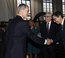 Su Majestad el Rey recibe el saludo del nuevo patrono de Cuatrecasas, Gonçalves, Pereira