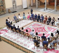 Vista general de la audiencia de Su Majestad el Rey con la última promoción del Cuerpo de Ingenieros Agrónomos del Estado