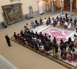 Vista general de la audiencia de Su Majestad el Rey con las últimas promociones de Registradores de la Propiedad, Mercantiles y de Bienes Muebles