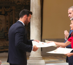 Saúl Craviotto Policia Nacional y medallista olímpico, recoge el Premio Nacional del Deporte Extraordinario 2020 a los deportistas que destacaron en s