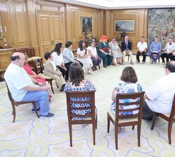 Vista general de la audiencia de Su Majestad la Reina con la representación de la plataforma estatal de Personas con Discapacidad Intelectual o del De