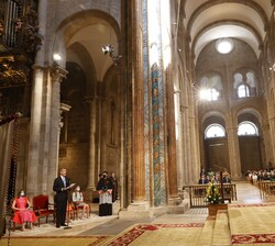 Su Majestad el Rey durante su intervención en la ofrenda al Apóstol Santiago