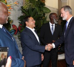 Su Majestad el Rey saluda a los Jefes de Estado e invitados a la ceremonia de Transmisión del Mando Presidencial