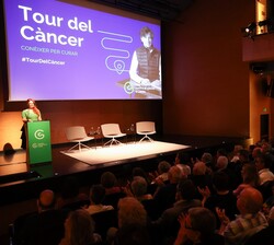Vista general del auditorio del CaixaForum Lleida durante la presentación de las intervenciones