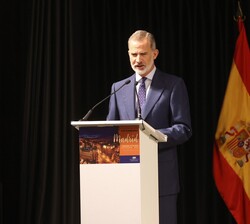 El Rey durante su intervención en la inauguración del Congreso Internacional de Abogados “Madrid 2022” Fall Meeting”