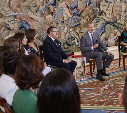 Don Felipe durante la audiencia a la promoción de 2017 de la Escala de Técnicos Facultativos Superiores de los Organismos Autónomos del Ministerio de 