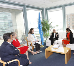 Vista general durante el encuentro de Doña Letizia con la directora ejecutiva d UNICEF, Catherine Russell