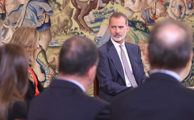 Don Felipe durante el desarrollo de la audiencia
