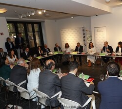 Doña Letizia durante una de las intervenciones en el encuentro con investigadores españoles en materia de lucha contra el cáncer