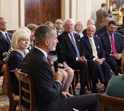 El Rey interviene durante la audiencia a una delegación de la Mount Vernon Ladies’ Association
