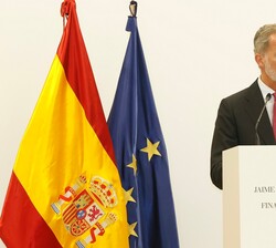 Don Felipe durante su intervención en la entrega de la VIII edición del Premio Jaime Fernández de Araoz de Finanzas Corporativas