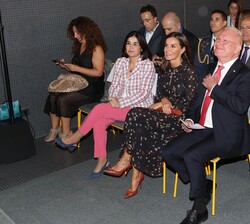 Doña Letizia en primera fila del auditorio durante el inicio del acto