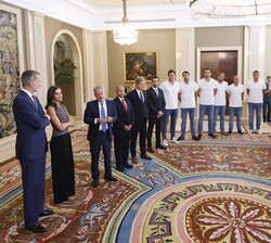 Don Felipe y Doña Letizia durante la audiencia