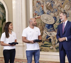 Don Felipe y Doña Letizia durante la audiencia