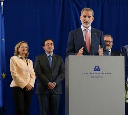 Don Felipe dirige unas palabras en el Banco Central Europeo