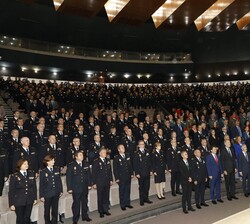 Vista general del auditorio de la Escuela Nacional de Policía, tras cerrar el acto Su Majestad el Rey