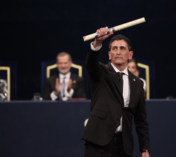 El Premio Princesa de Asturias de las Letras 2022, Juan Mayorga, tras la entrega del galardón