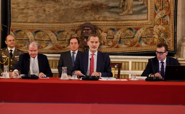 Su Majestad el Rey al inicio de la reunión del patronato de la Fundación Princesa de Girona