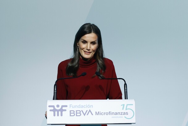 Su Majestad la Reina durante sus palabras