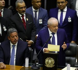 El Presidente de Brasil, Luiz Inácio Lula da Silva, durante la ceremonia de su investidura
