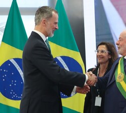 Saludo entre Su Majestad el Rey y Presidente de la República Federativa de Brasil, Luiz Inácio Lula da Silva