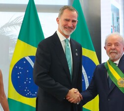 Su Majestad el Rey con el Presidente de la República Federativa de Brasil, Luiz Inácio Lula da Silva