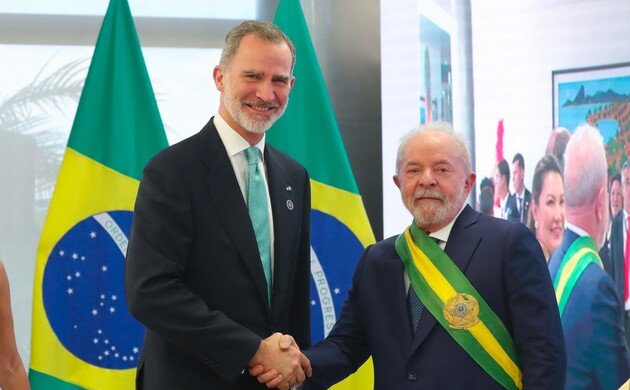 Su Majestad el Rey con el Presidente de la República Federativa de Brasil, Luiz Inácio Lula da Silva