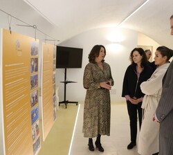 Los Reyes observan los paneles explicativos