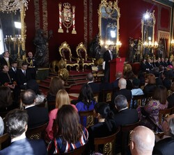 Don Felipe, en el Salón del Trono, dirige unas palabras al Cuerpo Diplomático acreditado en España
