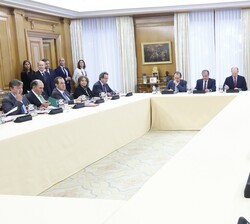 Vista de Su Majestad el Rey durante la reunión