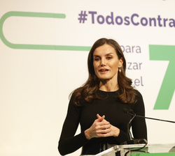 Su Majestad la Reina durante su intervención en la presentación del proyecto “Todos contra el Cáncer”