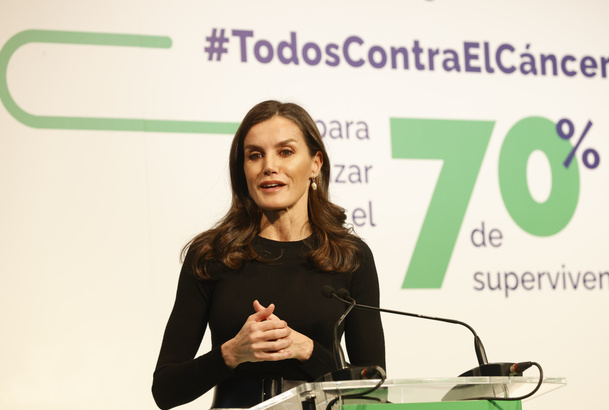 Su Majestad la Reina durante su intervención en la presentación del proyecto “Todos contra el Cáncer”