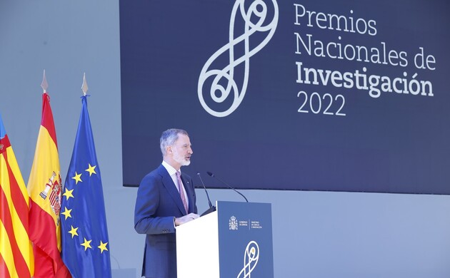 Don Felipe dirige unas palabras tras la entrega de los Premios Nacionales de Investigación